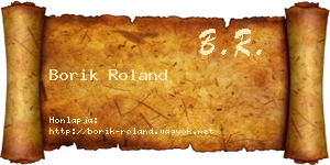 Borik Roland névjegykártya